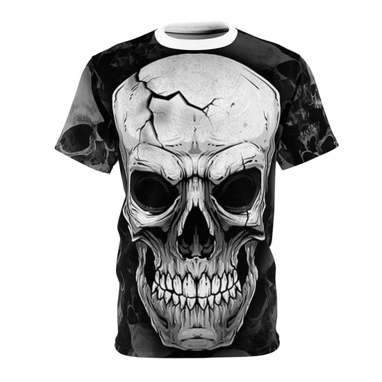 Skull Graphic Unisex Tee, Edgy Gothic T-Shirt, Perfect for Halloween, Alternative Fashion, Unique Gift for Metal Fans