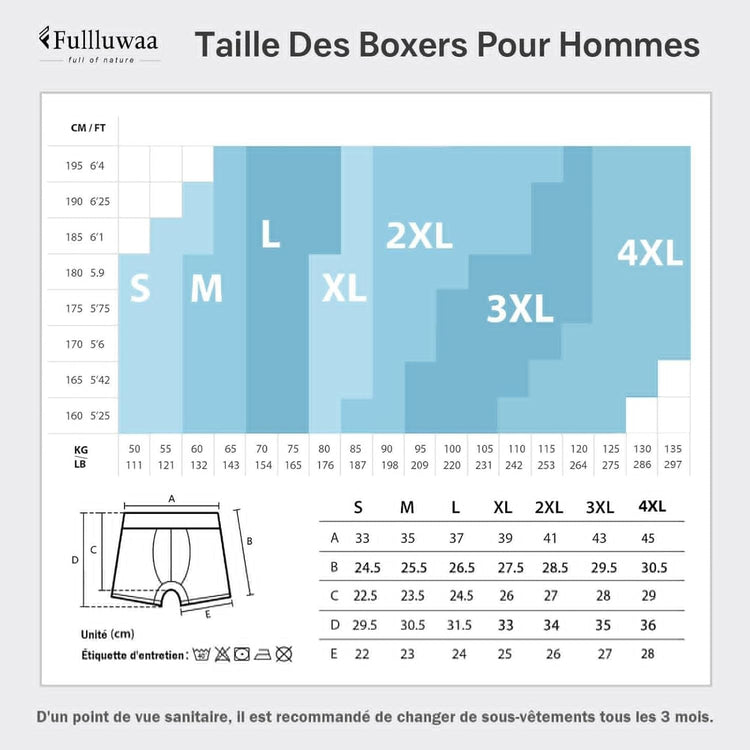 Fullluwaa - Lot de 10 Boxers Homme Coton, Confortable et Doux - Ajustés, Ceinture Élastique Ultra - Souple