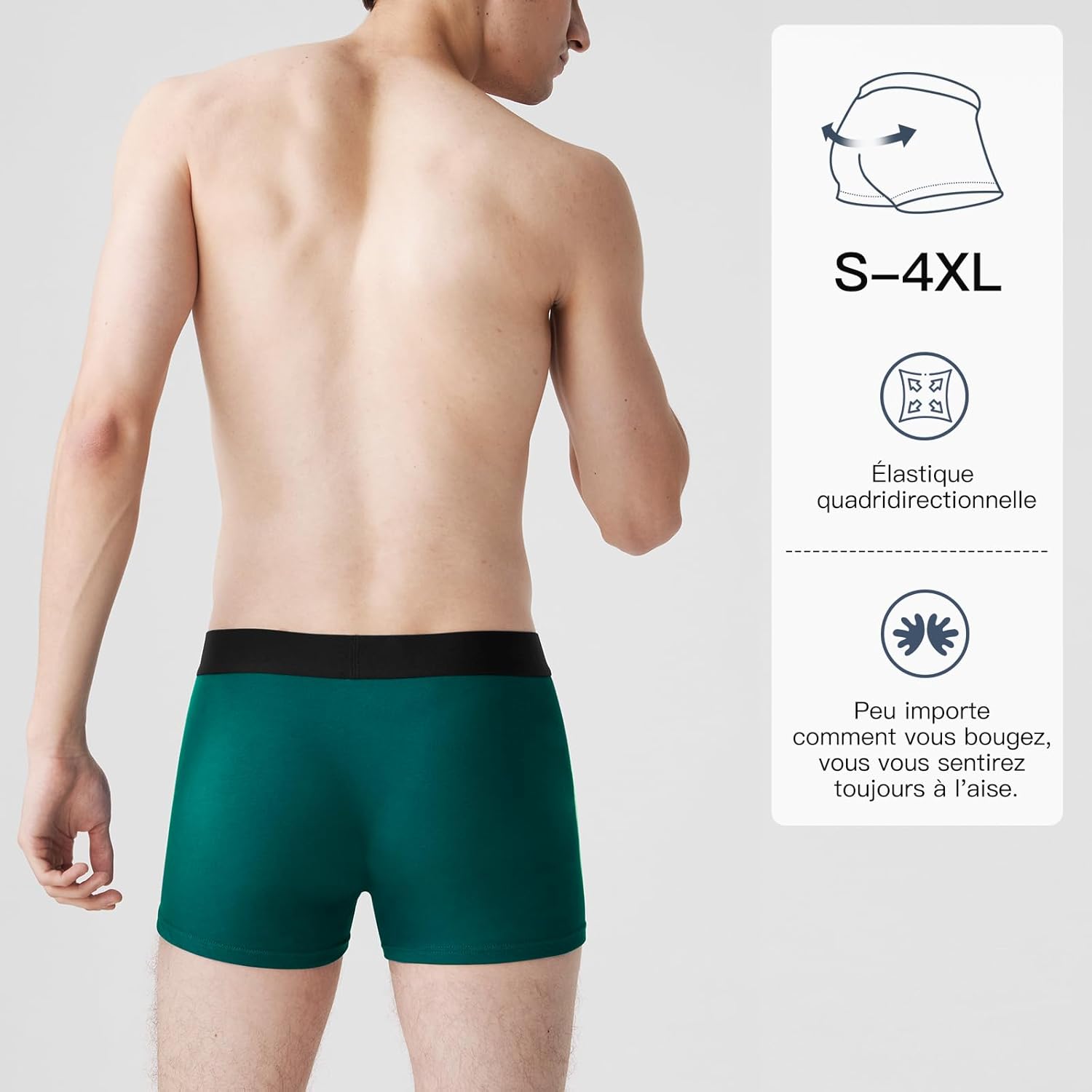 Fullluwaa - Lot de 10 Boxers Homme Coton, Confortable et Doux - Ajustés, Ceinture Élastique Ultra - Souple
