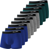 Fullluwaa - Lot de 10 Boxers Homme Coton, Confortable et Doux - Ajustés, Ceinture Élastique Ultra - Souple