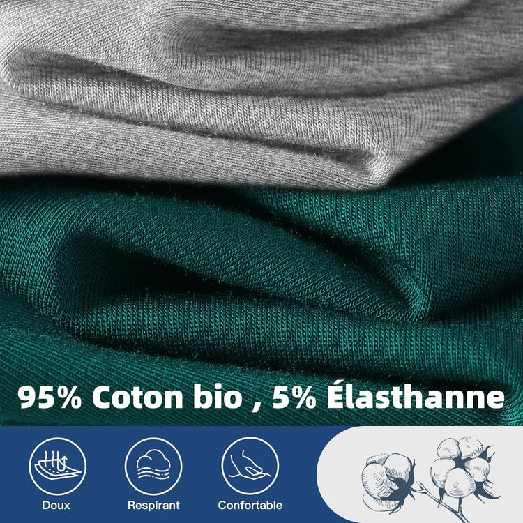 Fullluwaa - Lot de 10 Boxers Homme Coton, Confortable et Doux - Ajustés, Ceinture Élastique Ultra - Souple